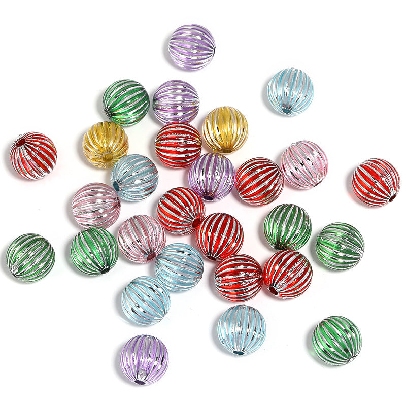 Wholesale A Pound  Acrylic Silver-plated Pumpkin Transparent Colored Lantern DIY Beads